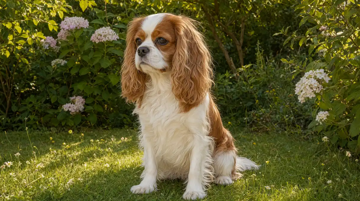 El Cavalier King Charles Spaniel es una raza de perro pequeña con un temperamento tranquilo, una característica de las razas que rara vez ladran.