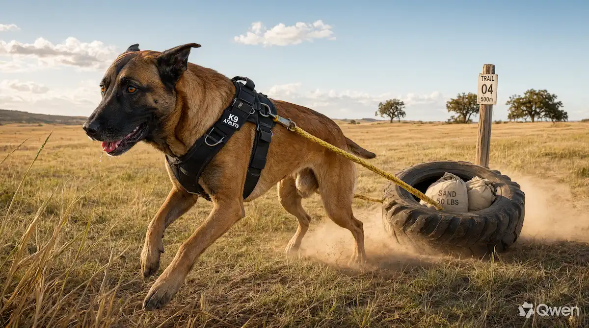Rutina de ejercicio diario intenso con una raza de perro grande en un espacio abierto