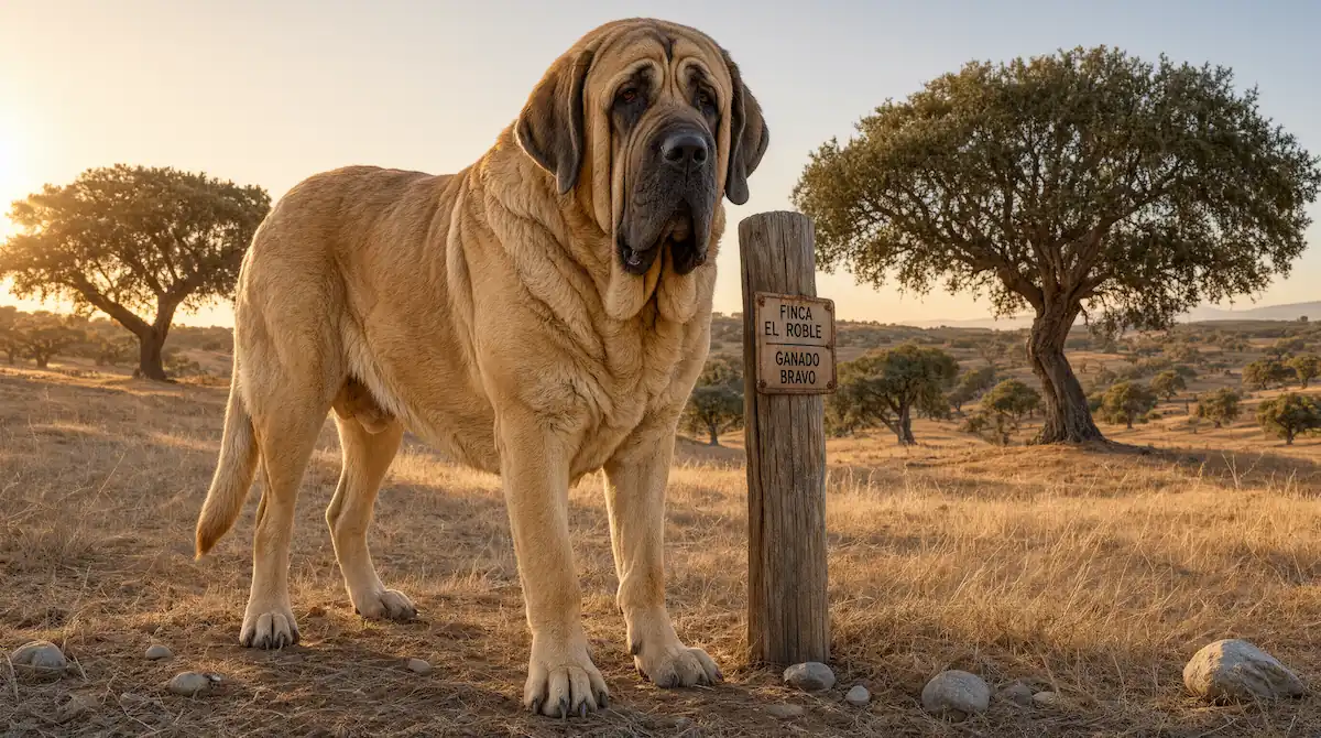 Mastín Español como ejemplo de perro gigante mostrando su gran tamaño corporal
