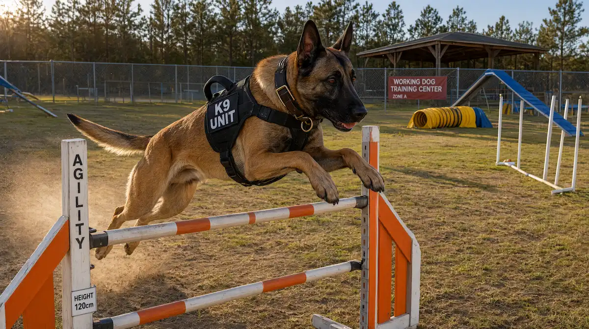 Perro de raza grande adulto en sesión de ejercicio activo adaptada a su grupo funcional