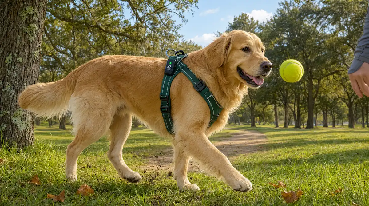 Perro de raza grande con manejo preventivo de peso y ejercicio para reducir el riesgo de displasia