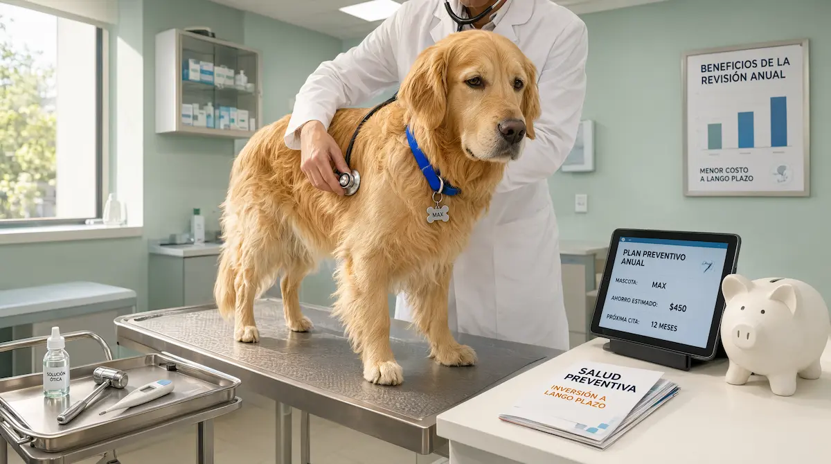 Revisión veterinaria preventiva de un perro de raza grande como medida de ahorro a largo plazo